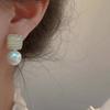 Luxury Shiny Micro Set Zircon Gold Square Metal Pearl Pendant Earrings New Jewelry Party Women's Fashion Accessories