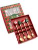 Leeseph Christmas Coffee Spoons Forks Set (4/6Pcs), Stainless Steel Spoon Forks Christmas Gifts for Kids(Red/Green Gift Box Set)