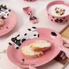 Niedliche Katze Keramik Reisschüssel Suppenschüssel Tasse Wasserbecher Teller Pasta Geschirr Abendessen Teller Set