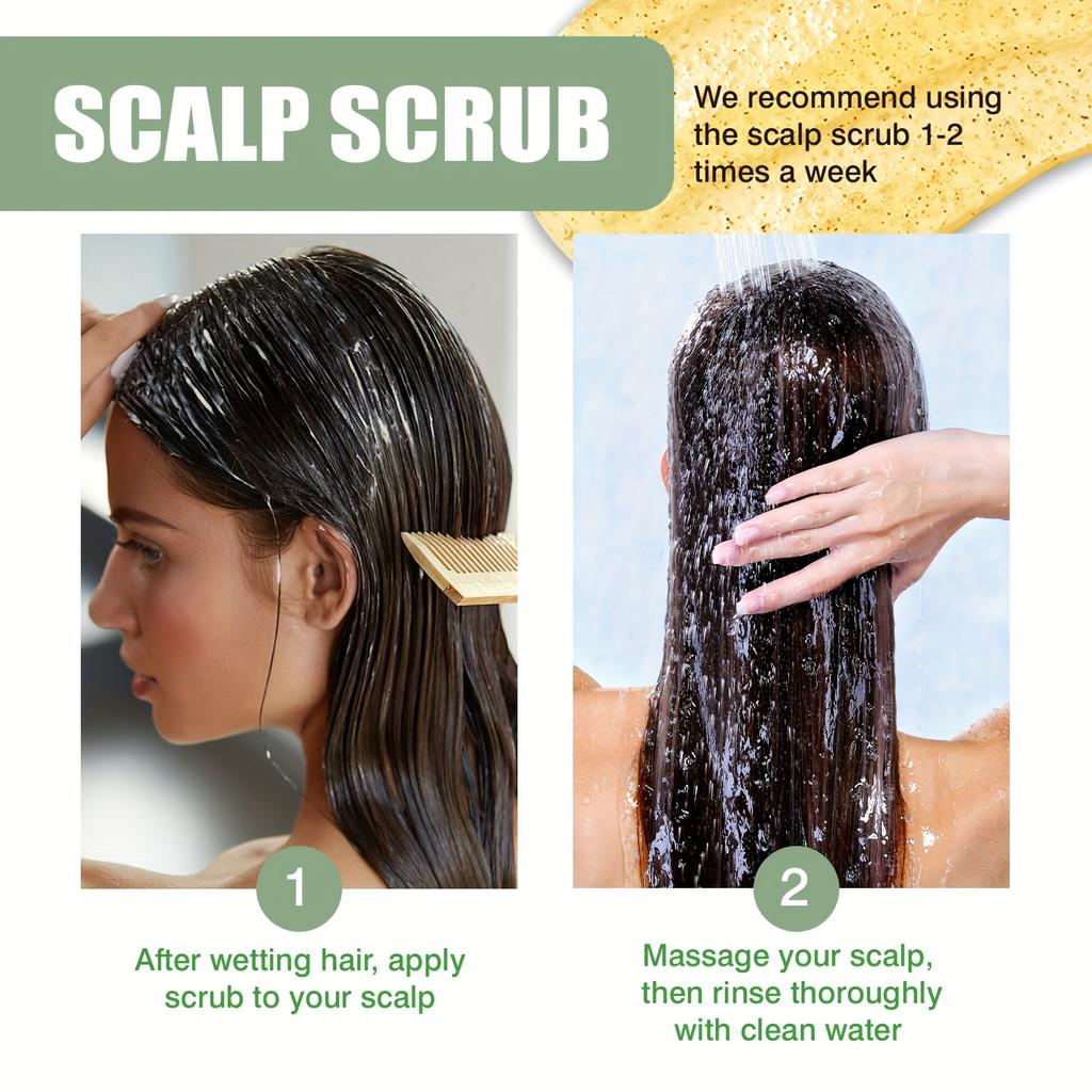 Rosemary & Mint Scalp Scrub - Deep Cleansing, Gently Massage The Scalp, Strengthen Hair Roots - Suitable for All Hair Types