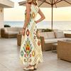 Women's Sleeveless Long Dress,Colorful Floral Design,Comfy Fabric,Versatile Summer Dress for Daily Wear & Parties