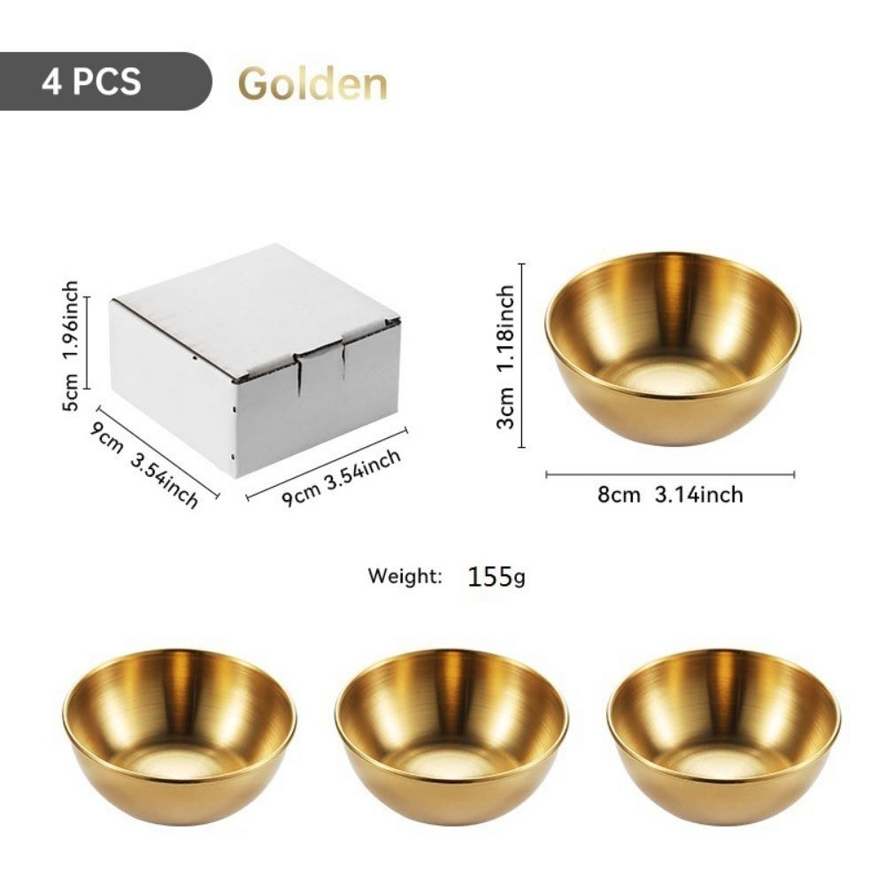 

4 шт. Поднос для подачи приправ из нержавеющей стали Мини-тарелки для соевого соуса Специальная посуда