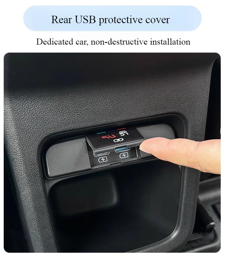 Car interior decoration accessories, rear charging port protective cover, anti dust USB protect for BYD YUAN UP PRO EV 2024 2025