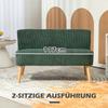 2-Seater Upholstered Sofa, Wood, Velvet-Like Polyester, Foam, 117 x 56.5 x 77 cm, Green