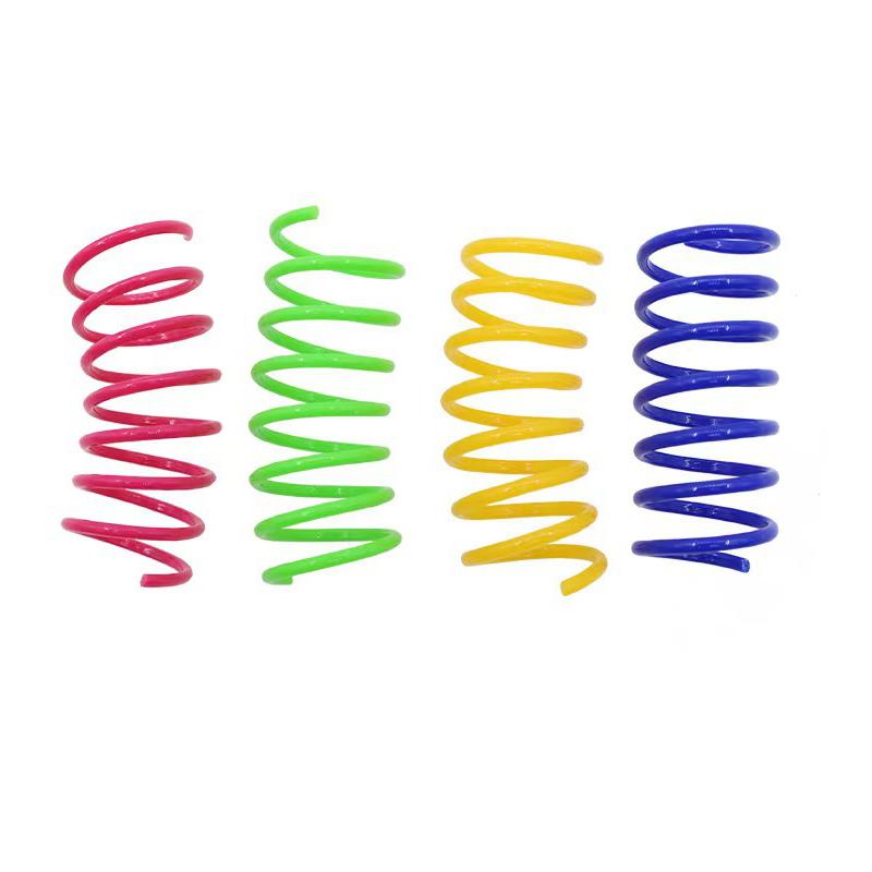 Juguete de resorte para gato de plástico de color resorte de color resorte saltarín para gato juguete resistente a arañazos y mordeduras suministros para mascotas gato