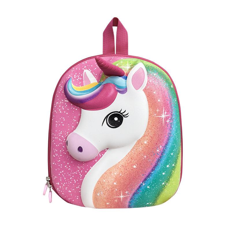 Cartoon Unicorn Eva Kids School Backpack With Glitter Hard Shell For Preschoolers