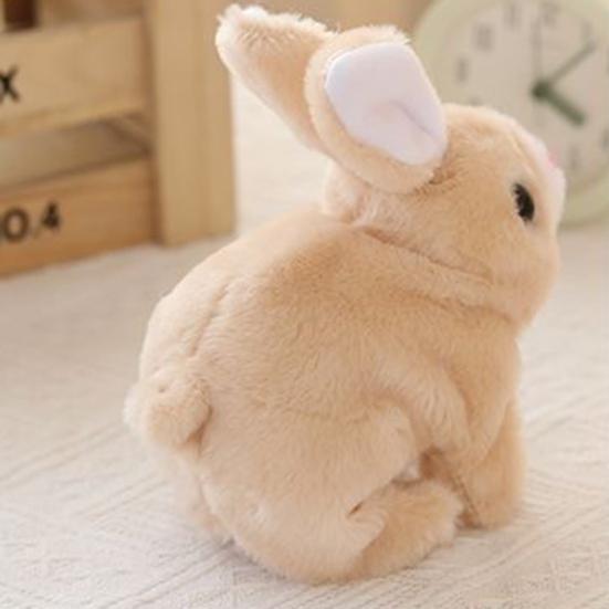 Electric Plush Bunny Toy with Carrot Interactive Walking Rabbit Plushie Handmade Toddlers Educational Jumping Simulation Stuffed Animal Toy