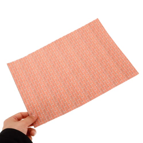 YARDWE Dollhouse Wallpaper, 2 Sheets Dollhouse Floorboard Brick Pattern Wallpaper Floor Paper Stickers Dollhouse Flooring Mini Wall Paper DIY 1/12 Dol