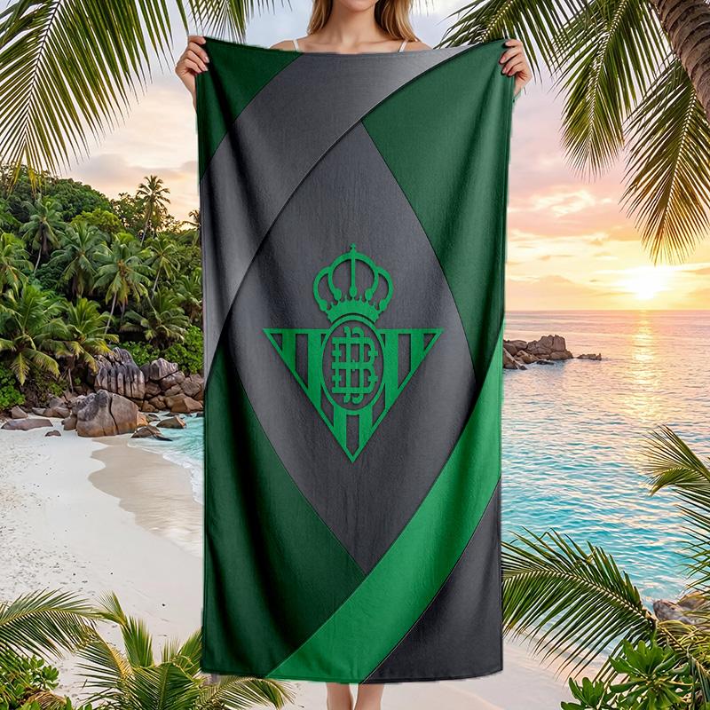 Real Betis Football Beach Towel Soft Microfiber Summer Towel Quick Dry Absorbent Towel for Beach Swimming Pool Travel