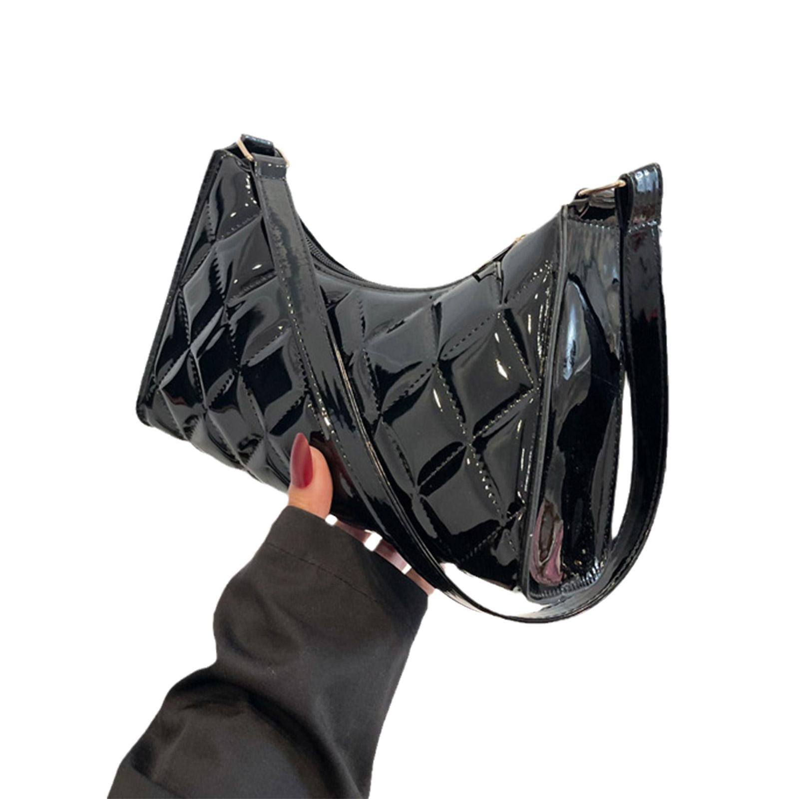 

Сумка подмышку Diamond Grid PU Кожаная Сумка Женская Сумка на плечо Модная Сумка через плечо Кошелек Винтажная Простая Сумка-тоут чёрный