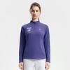 FILA Ski Series Fleece Lined Warm Fashion Slim Fit Simple Casual Sports Knit Long Sleeve T-Shirt Women Tops Ding-Rui-Purple A11W546204FDP