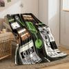 Black Background Music Elements Print Blanket Warm Soft Fluffy Kids and Adults Sofa Bed Throw Blanket Outdoor Travel Camping