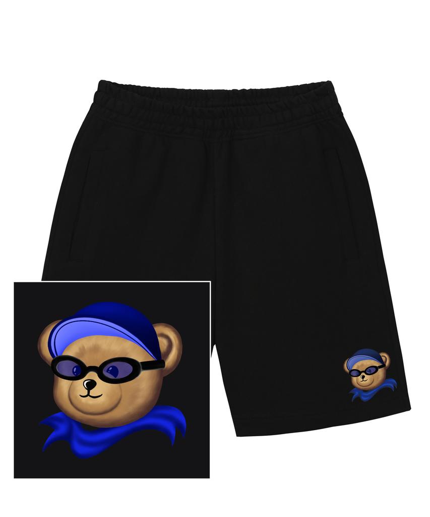 TRIPSHION Sunglasses Bear Logo Sweat Half Pants - Black
