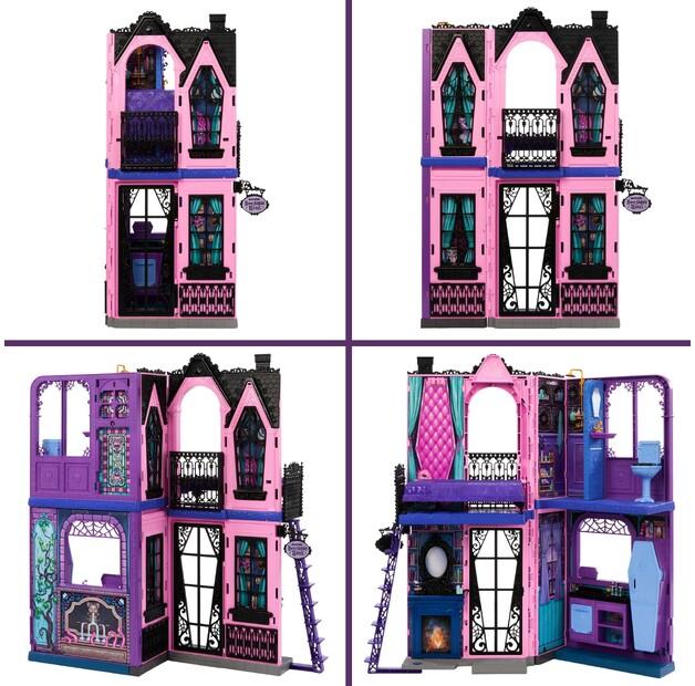 Mattel Monster High Dollhouse Visited Hotel Foldable Play Set with Surprises JBF16