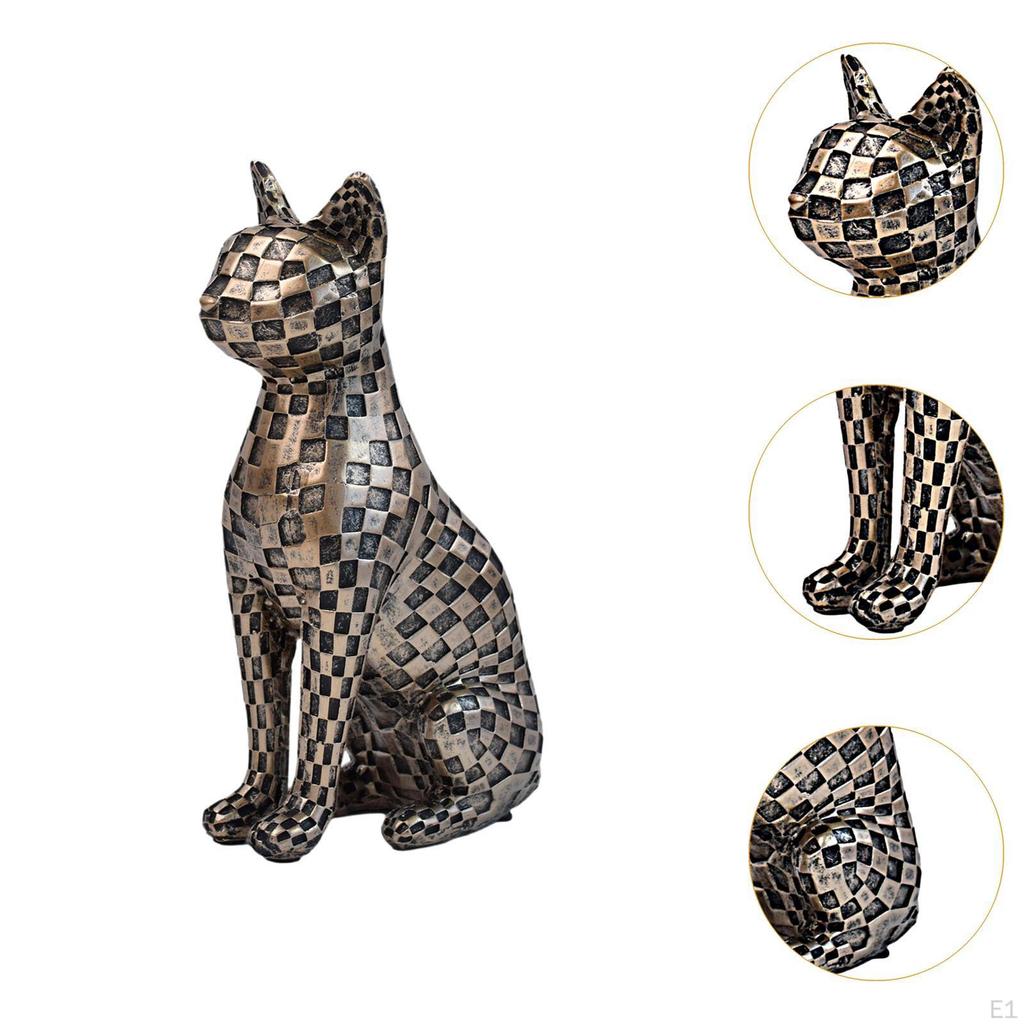 Kočičí socha Pryskyřičná figurka Moderní středový prvek Umělecké dílo Řemeslná zvířecí socha Stolní dekorace na polici