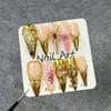 Luxury Gold Floral 3D Embossed Nail Tips Long Pointed False Nails Women Wearable Press-On Acrylic Art