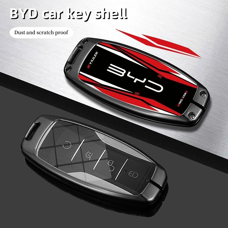 NEW Car Remote Key Case Fob Cover Holder Shell Bag for BYD Song Plus Atto 3 Han EV Tang DM Qin Seal Dolphin Keychain Accessories