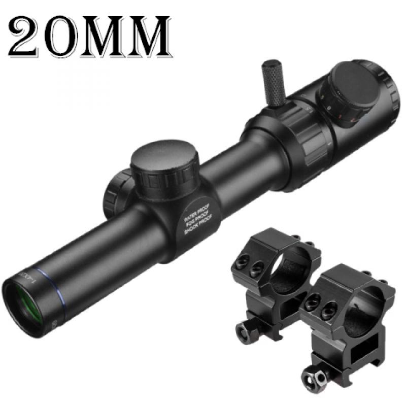 FIRE WOLF 1-4x20 Rifle Scope Green Red Luminous Scope Rangefinder Crosshair Optical Sight Hunting Scope