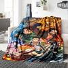 Tanjiro Nezuko Kamado Print Flannel Blanket High Quality Warm Comfortable Cover for All Seasons Perfect for Gifts Home Decor