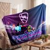 Rocket League Personalized Flannel Blanket, Custom Printed Text Name, Warm Soft Blanket For Couch Bed