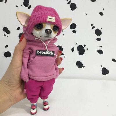 Dog Statues Sun-resistant Dent-resistant Lovely Durable Garden Trinkets Standing Sculptures Table Decor