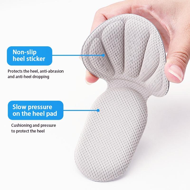 Two-In-One Sponge Heel Stickers Pain Relief T-Shaped Shoe Foot Care Pad Loafers Sneakers High Heels