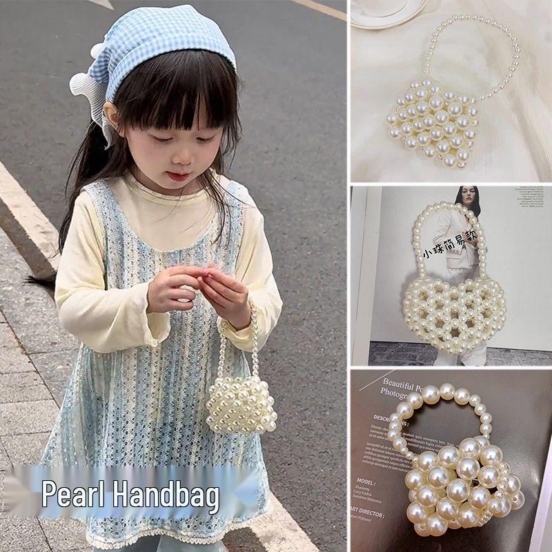 Borsa a Mano in Perle Raffinata Fatta a Mano per Ragazze - Elegante Mini Borsa a Tracolla