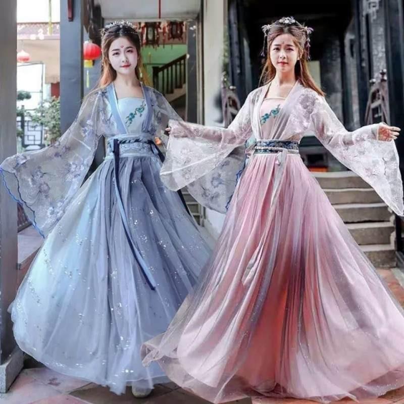 Hanfu Cosplay Kleid mit Polyesterstoff für Damen und Herren, geeignet für Kostümveranstaltungen