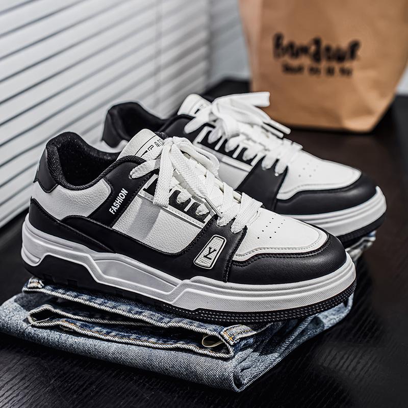 

Новые мужские классические модные низкие кроссовки для скейтбординга на толстой подошве, удобные кроссовки для баскетбола на мягкой подошве 39 чёрный/белый