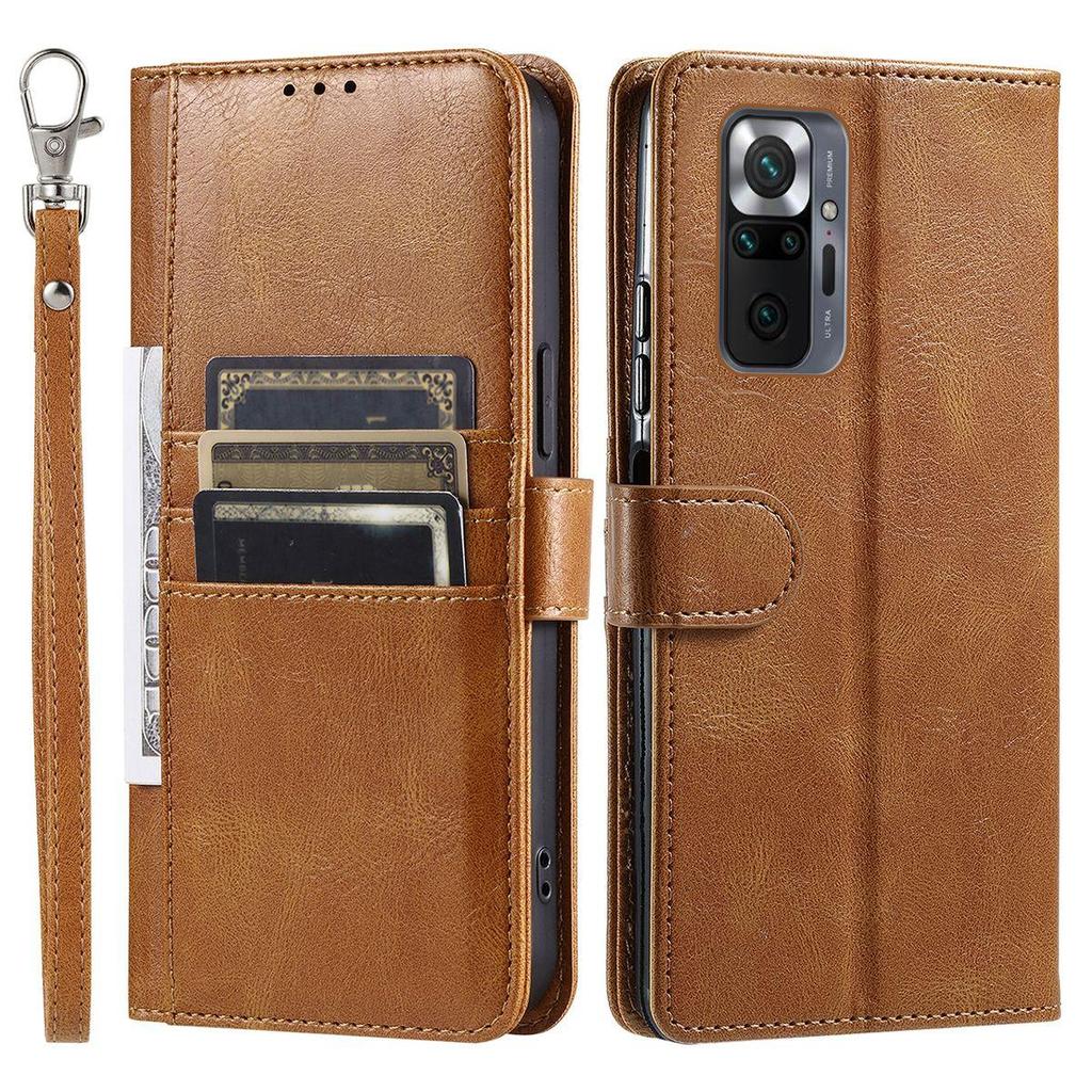 Cover for Xiaomi Redmi Note 10 Pro 4G Retro PU Leather Flip Wallet Phone Case Multi Card Slots