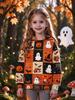 Girl Clothes Halloween Hoodies Purple Ghost Pumpkin Bat 3D Full Print Long Sleeve Pullover Autumn Casual Sweatshirt for Children