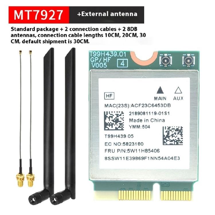 Cutting Edges MT7927 WiFi7 Wireless Adapters NGFFs M.2 Interfaces 320MHz Bandwidth 6GHz Channel 8774Mbps Metal Body