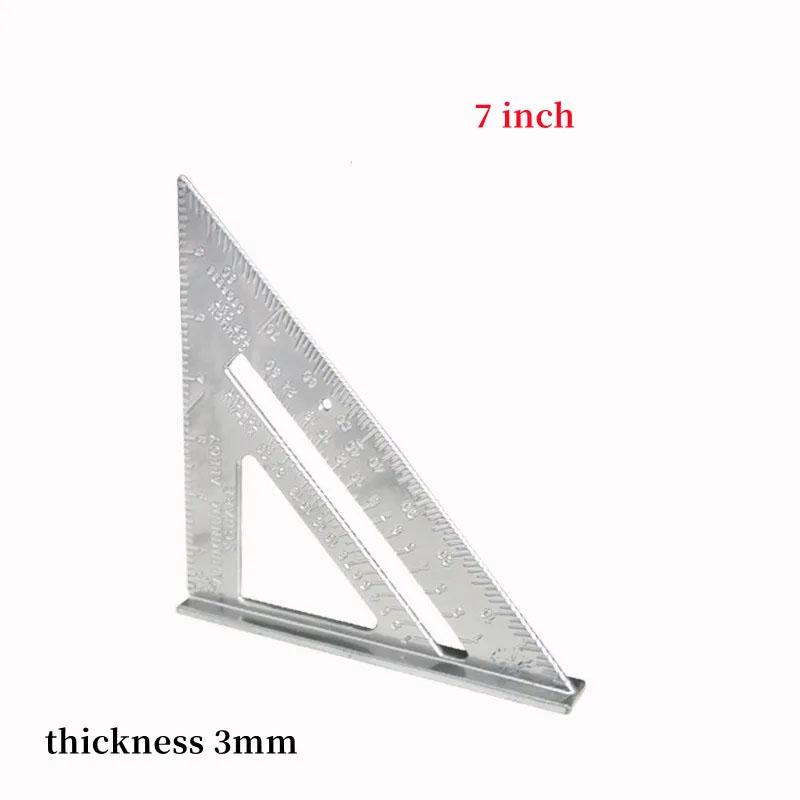 

7/12inch Metric Aluminum Alloy Triangle Angle Ruler Protractor Woodworking Measurement Tool Quick Read Square Layout Gauge
