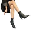 Black High-heeled Short Boots Women's Pointed Thin Boots New Thin Heels and Bare Boots Socks Boots Temperament Spring and Autumn Single Boots