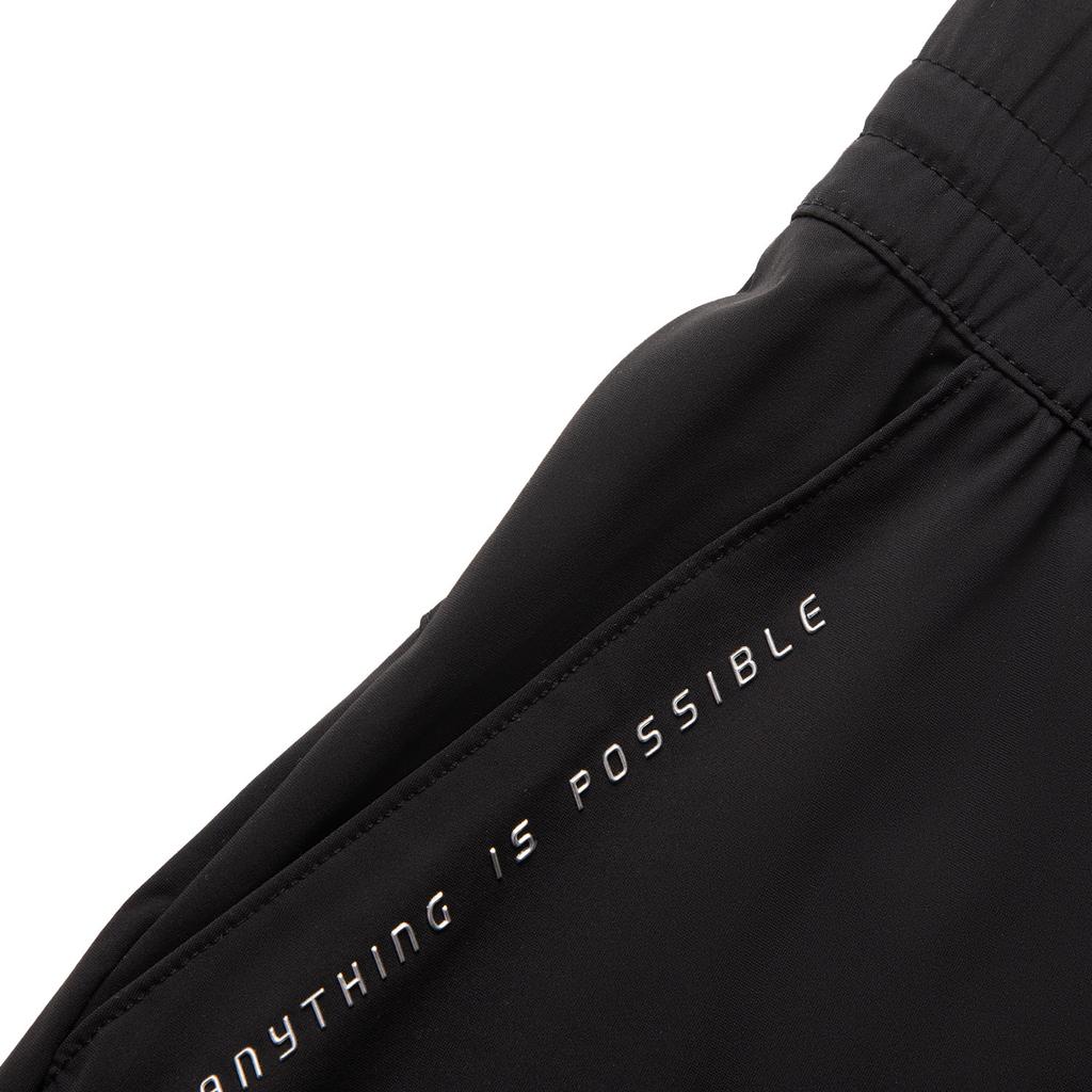 Li-Ning Fitness Series Casual Simple Solid Color Straight Leg Knitted Sports Pants Women Bottoms Black AKYV068-1