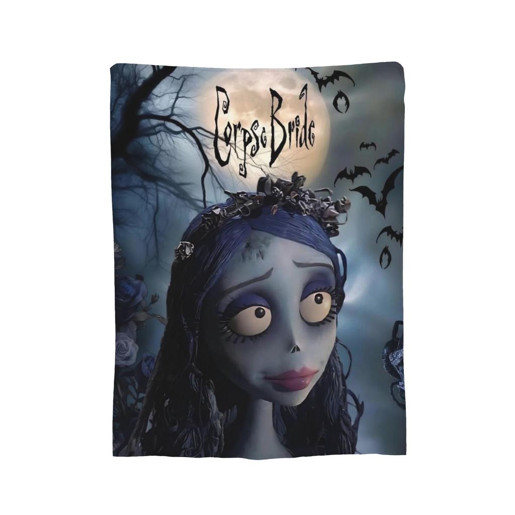 Corpse Bride Emily And Victor Blankets Fleece Summer  Multi-function Lightweight Thin Throw Blankets for Bedding Car Bedspread
