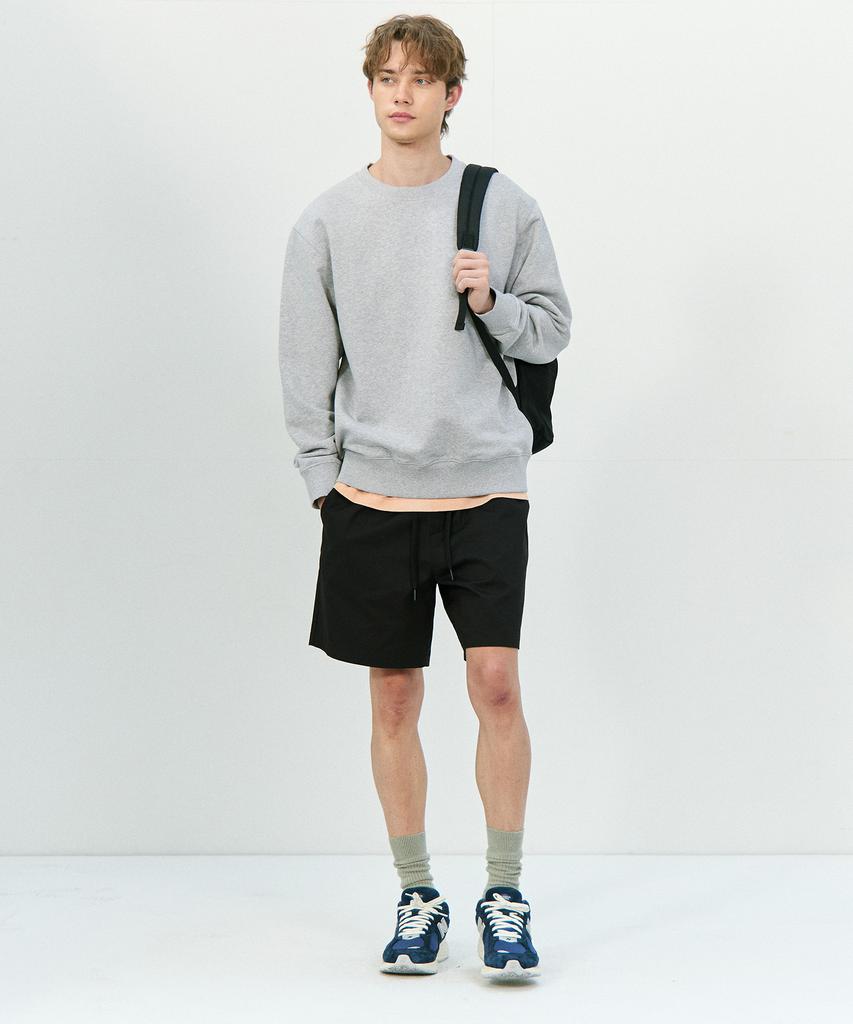 BASIC HOUSE Cotton String Band Half Pants Black Lzhp3104 (A Type)
