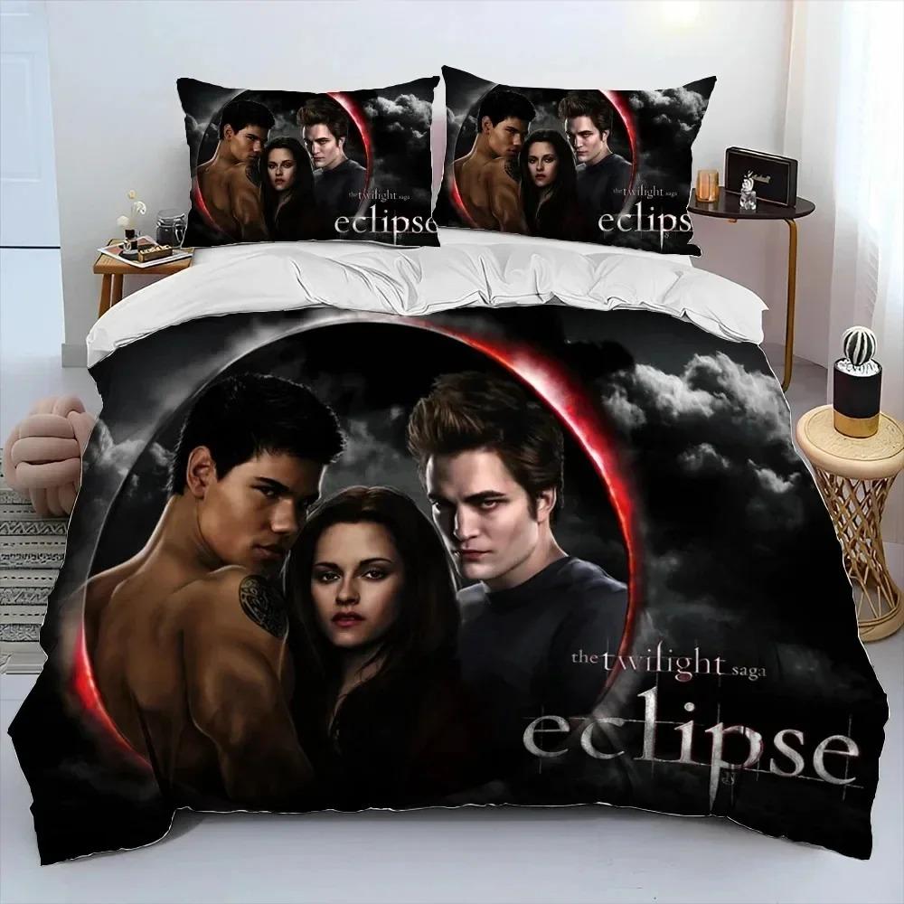 3D The Twilight Saga HD Printed Comforter Bedding Set,Duvet Cover Bed Set Quilt Cover Pillowcase,king Queen Size Bedding Set Boy
