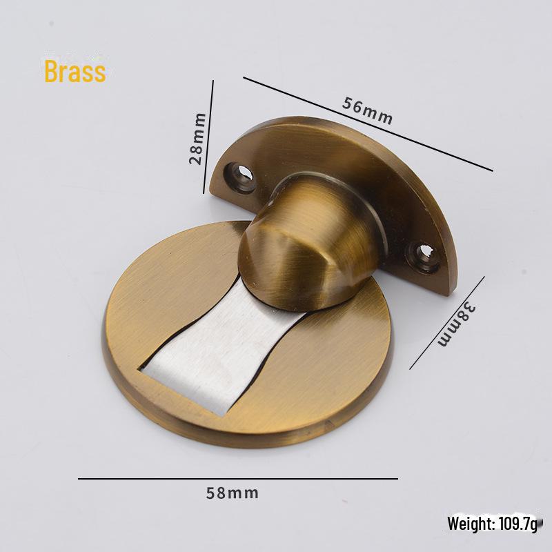 Zinc Alloy Punch-Free Magnetic Floor Doorstop - Silent & Invisible Design