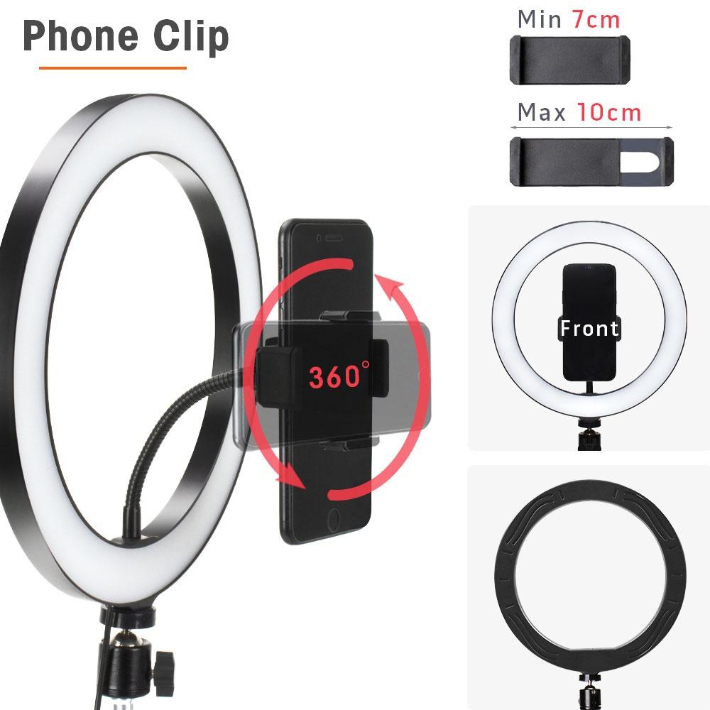 Ring Light Photography Lighting Selfie Lamp USB Dimmable with Tripod for Youtube Makeup Video Live Photo Studio