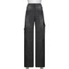 Tasche Jeans larghi impunturate Moda Streetwear Pantaloni in denim da donna Pantaloni cargo larghi Jeans coreani Pantaloni dritti Harajuku