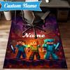Custom Name Minecraft Adventure Night Rug for Living Room, Game Rooms, Office, Bedroom, Floor Mat Playful Design, fan gifts Christmas decor