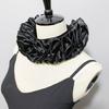 Detachable Ruffle Faux Collar Satins Shawl Wrap Role Play Clown Choker Neck Ruff Gothic Victorian Era Outfits for Women