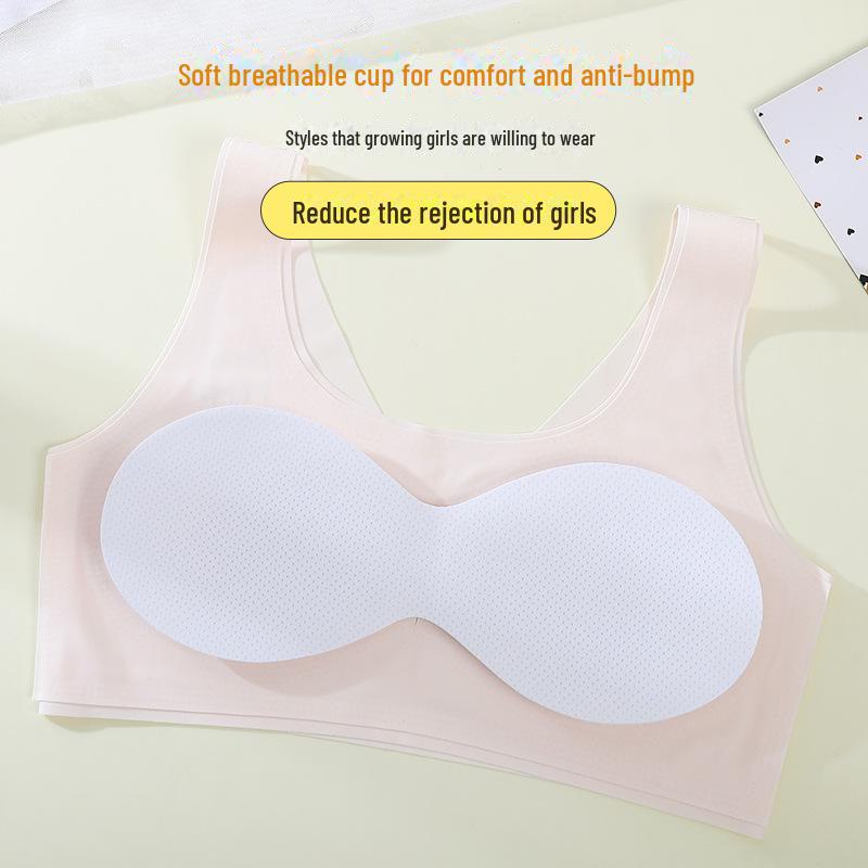Adolescent Girls' Seamless Ice Silk Vest for Students