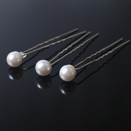 20Pcs Charm Wedding Bridal Party Hair Pins Clip Barrette White Faux Pearl Hairpins