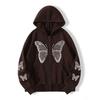 Oversized Y2K Butterfly Print Hooded Zip-Up Sweatshirt Women Men Loose Fit Streetwear With Front Pockets Air Layer