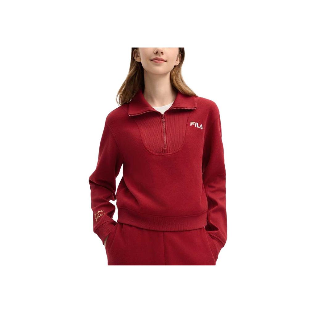 New FILA ORIGINALE Sweatshirt Women's Rhythm Red F11W519217F-PK
