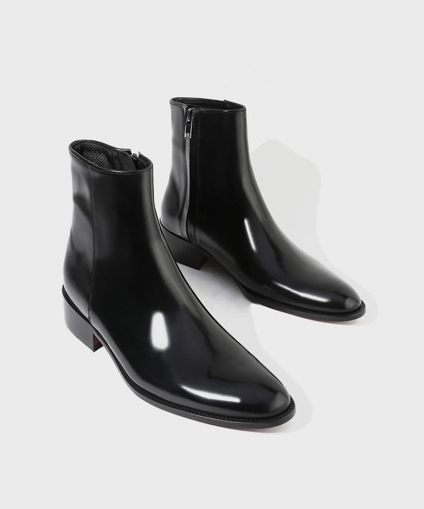 Firenze Atelier Hidden Zipper Detail Slim Toe Ankle Boots 3343 [Black Box]