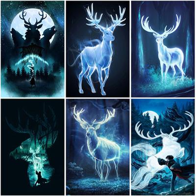 Pittura Diamante 5D Fai da Te Animale Cervo Punto Croce Trapano Completo Rotondo Quadrato Cartone Animato Ricamo Diamante Lavorazione a Maglia Decorazione Casa Regalo