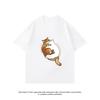 ZAZOMDE Summer Sweet Matching Couple Outfits Tshirt Embrace Cats Graphic Print Oneck Short Sleeve Loose Streetwear Tops Unisex